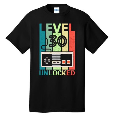 Level 30 Unlocked Video Gamer 30th Birthday Gifts Tall T-Shirt