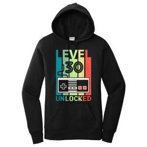 Level 30 Unlocked Video Gamer 30th Birthday Gifts Women's Pullover Hoodie