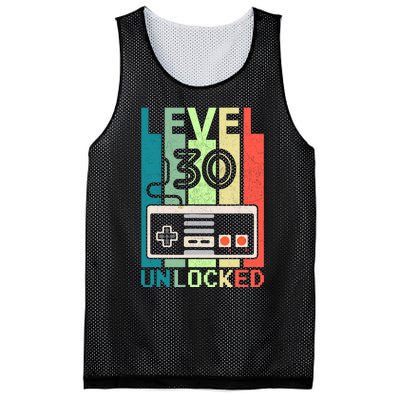 Level 30 Unlocked Video Gamer 30th Birthday Gifts Mesh Reversible Basketball Jersey Tank