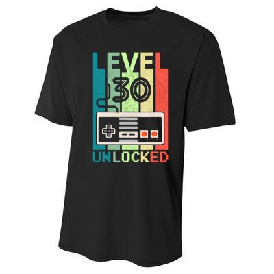 Level 30 Unlocked Video Gamer 30th Birthday Gifts Performance Sprint T-Shirt