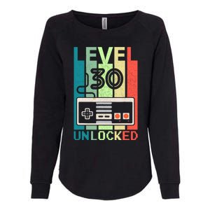 Level 30 Unlocked Video Gamer 30th Birthday Gifts Womens California Wash Sweatshirt