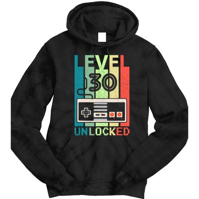 Level 30 Unlocked Video Gamer 30th Birthday Gifts Tie Dye Hoodie