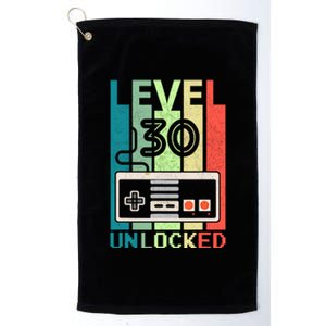 Level 30 Unlocked Video Gamer 30th Birthday Gifts Platinum Collection Golf Towel