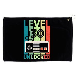 Level 30 Unlocked Video Gamer 30th Birthday Gifts Grommeted Golf Towel