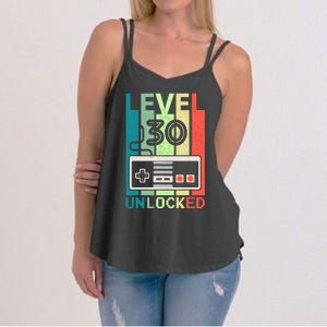 Level 30 Unlocked Video Gamer 30th Birthday Gifts Women's Strappy Tank