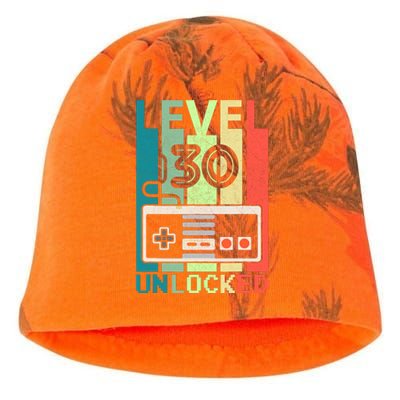 Level 30 Unlocked Video Gamer 30th Birthday Gifts Kati - Camo Knit Beanie