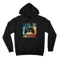 Level 30 Unlocked Video Gamer 30th Birthday Gifts Hoodie