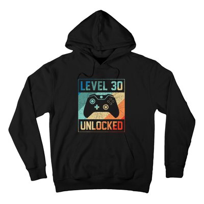 Level 30 Unlocked Video Gamer 30th Birthday Gifts Hoodie