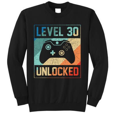 Level 30 Unlocked Video Gamer 30th Birthday Gifts Sweatshirt