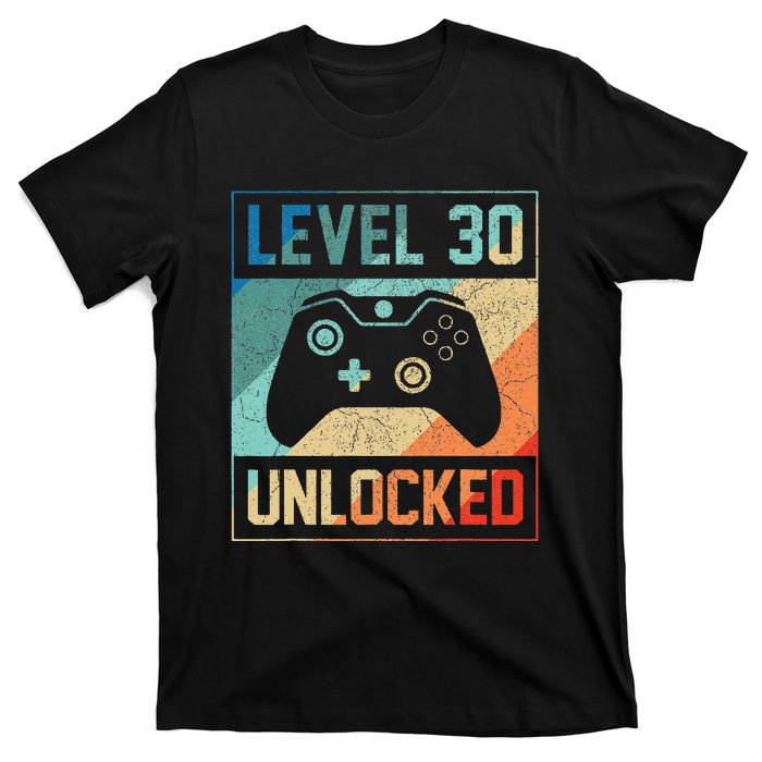 Level 30 Unlocked Video Gamer 30th Birthday Gifts T-Shirt