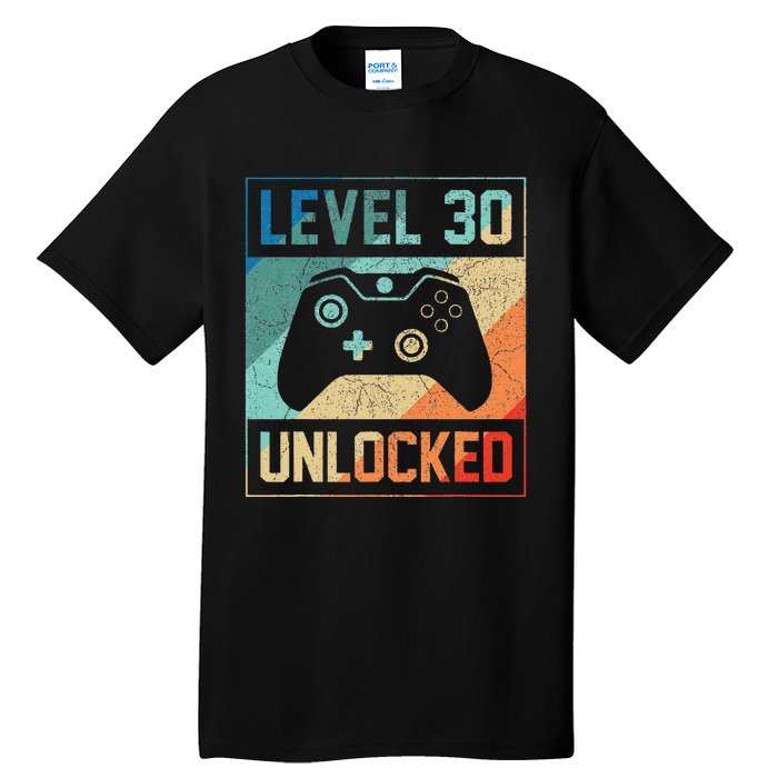 Level 30 Unlocked Video Gamer 30th Birthday Gifts Tall T-Shirt