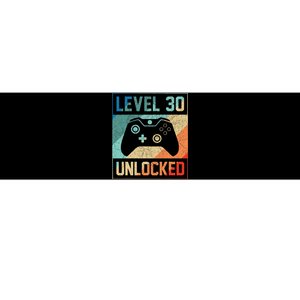 Level 30 Unlocked Video Gamer 30th Birthday Gifts Bumper Sticker