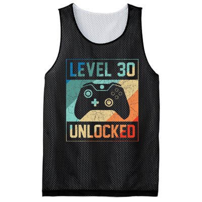 Level 30 Unlocked Video Gamer 30th Birthday Gifts Mesh Reversible Basketball Jersey Tank