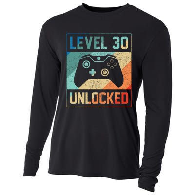 Level 30 Unlocked Video Gamer 30th Birthday Gifts Cooling Performance Long Sleeve Crew