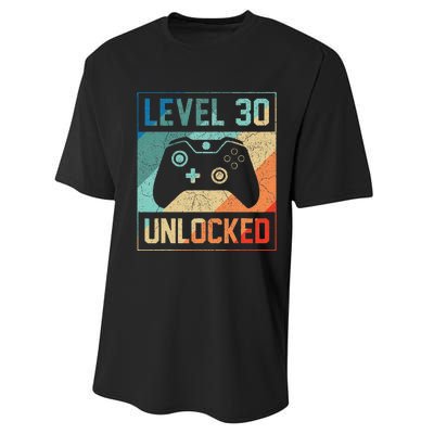 Level 30 Unlocked Video Gamer 30th Birthday Gifts Performance Sprint T-Shirt