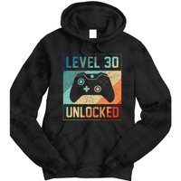 Level 30 Unlocked Video Gamer 30th Birthday Gifts Tie Dye Hoodie