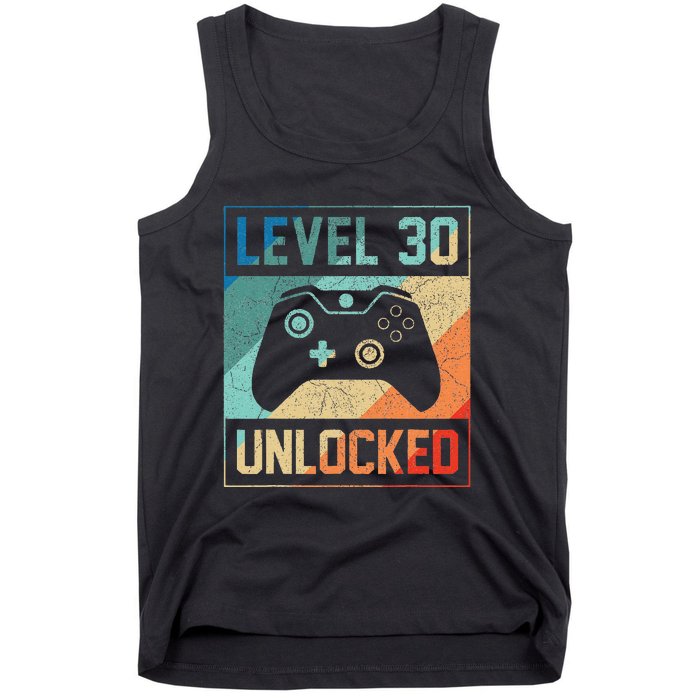 Level 30 Unlocked Video Gamer 30th Birthday Gifts Tank Top