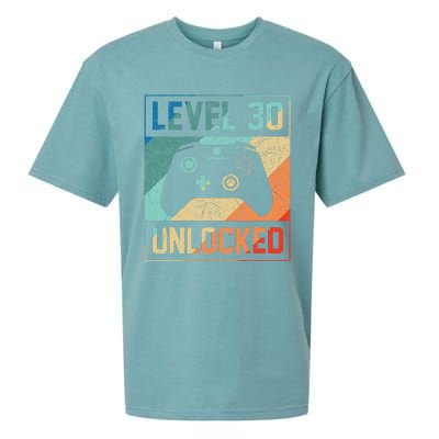 Level 30 Unlocked Video Gamer 30th Birthday Gifts Sueded Cloud Jersey T-Shirt