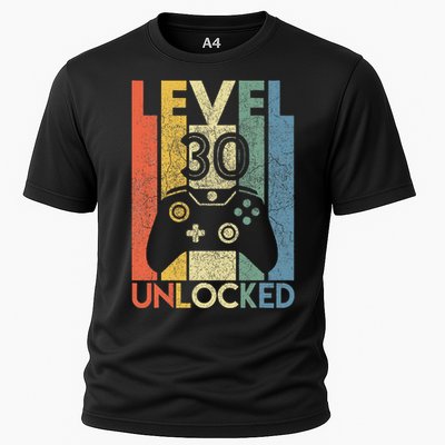 Level 30 Unlocked Gamer Birthday Present Cooling Performance Crew T-Shirt