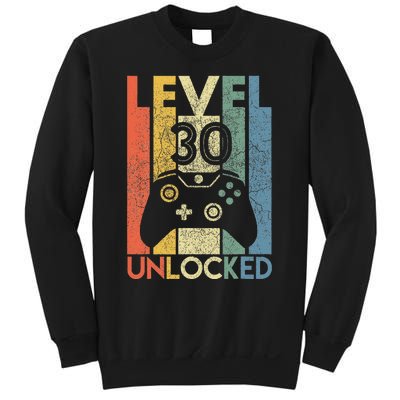 Level 30 Unlocked Gamer Birthday Present Sweatshirt