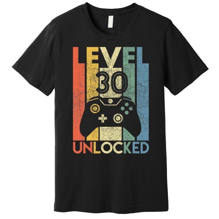 Level 30 Unlocked Gamer Birthday Present Premium T-Shirt