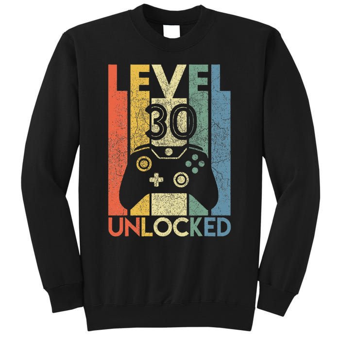 Level 30 Unlocked Gamer Birthday Present Tall Sweatshirt