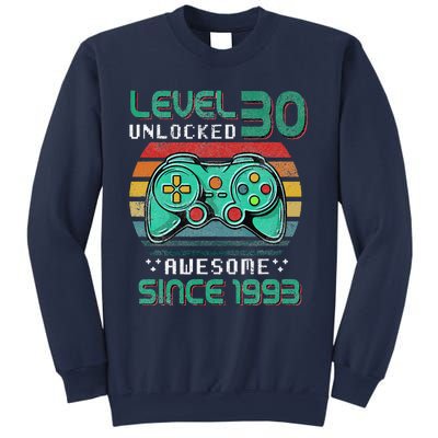 Level 30 Unlocked Awesome 1993 Video Game 30th Birthday Gift Sweatshirt