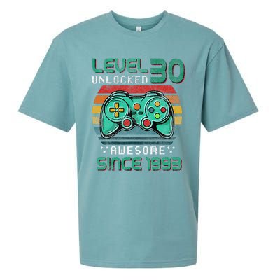 Level 30 Unlocked Awesome 1993 Video Game 30th Birthday Gift Sueded Cloud Jersey T-Shirt