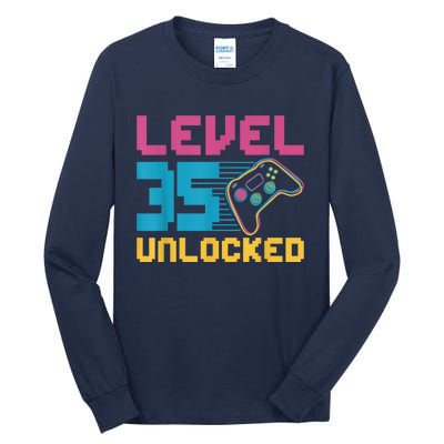 Level 35 unlocked Gaming Birthday Tall Long Sleeve T-Shirt