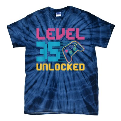 Level 35 unlocked Gaming Birthday Tie-Dye T-Shirt