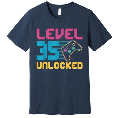 Level 35 unlocked Gaming Birthday Premium T-Shirt