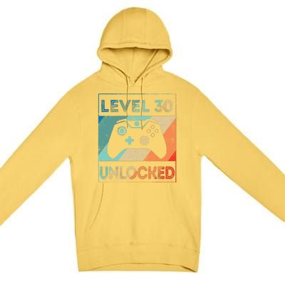 Level 30 Unlocked Shirt Bithday Gamer 30th Birthday Gifts Premium Pullover Hoodie