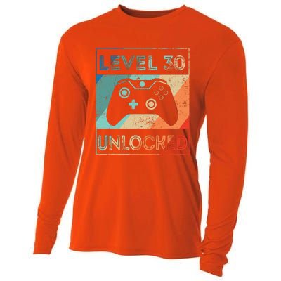 Level 30 Unlocked Shirt Bithday Gamer 30th Birthday Gifts Cooling Performance Long Sleeve Crew