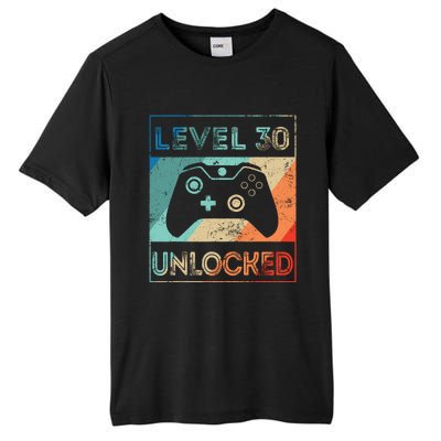 Level 30 Unlocked Shirt Bithday Gamer 30th Birthday Gifts Tall Fusion ChromaSoft Performance T-Shirt