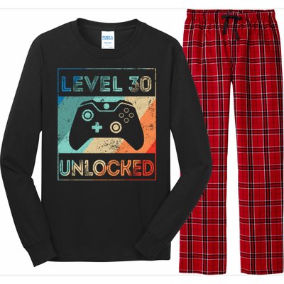 Level 30 Unlocked Shirt Bithday Gamer 30th Birthday Gifts Long Sleeve Pajama Set