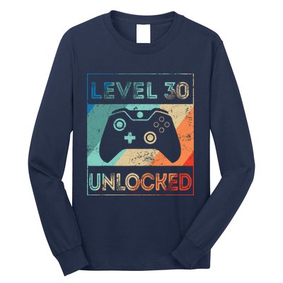 Level 30 Unlocked Shirt Bithday Gamer 30th Birthday Gifts Long Sleeve Shirt