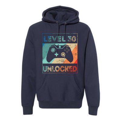 Level 30 Unlocked Shirt Bithday Gamer 30th Birthday Gifts Premium Hoodie