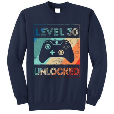 Level 30 Unlocked Shirt Bithday Gamer 30th Birthday Gifts Tall Sweatshirt