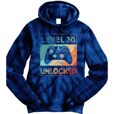 Level 30 Unlocked Shirt Bithday Gamer 30th Birthday Gifts Tie Dye Hoodie