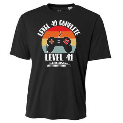 Level 40 Complete Level 41 Loading Vintage Birthday Video Game Cooling Performance Crew T-Shirt