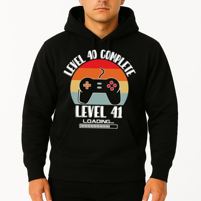 Level 40 Complete Level 41 Loading Vintage Birthday Video Game Hoodie
