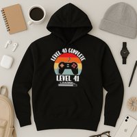 Level 40 Complete Level 41 Loading Vintage Birthday Video Game Hoodie