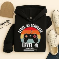 Level 40 Complete Level 41 Loading Vintage Birthday Video Game Hoodie