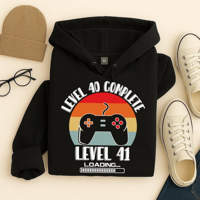 Level 40 Complete Level 41 Loading Vintage Birthday Video Game Hoodie