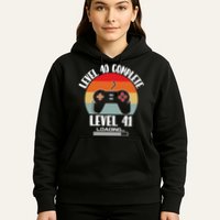 Level 40 Complete Level 41 Loading Vintage Birthday Video Game Hoodie