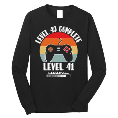 Level 40 Complete Level 41 Loading Vintage Birthday Video Game Long Sleeve Shirt