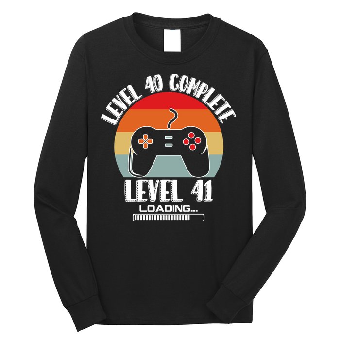 Level 40 Complete Level 41 Loading Vintage Birthday Video Game Long Sleeve Shirt