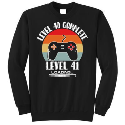 Level 40 Complete Level 41 Loading Vintage Birthday Video Game Sweatshirt