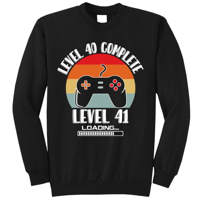 Level 40 Complete Level 41 Loading Vintage Birthday Video Game Sweatshirt