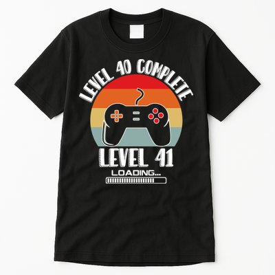 Level 40 Complete Level 41 Loading Vintage Birthday Video Game Tall T-Shirt